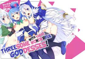 Handjob Kono Subarashii Megami-tachi to 3P o! | Threesome with These Wonderful Goddesses! - Kono subarashii sekai ni syukufuku o Cumming