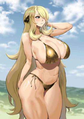 Cynthia is embarrassed to wear a gold bikini