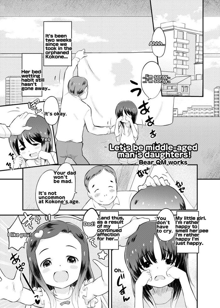 Gay 3some [Kuma QM] Oji-san Chi no Musume ni Narou! | Let's Be a Middle-Aged Man's Daughter! [English] - Original Three Some