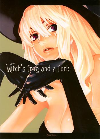 Mature Woman Witch's frog and a fork Outdoors